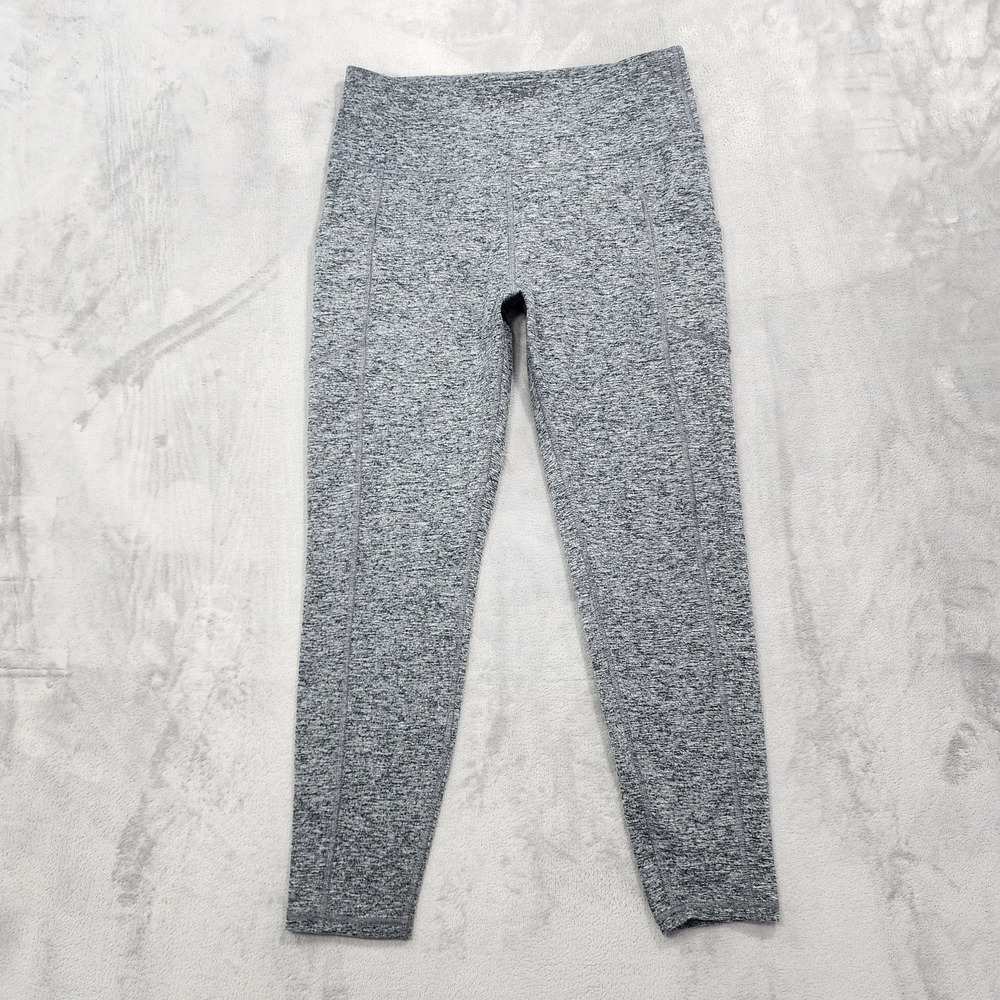 Zobha Leggings Womens XL Gray Knit Ankle Stretch Yoga Gym Workout Running